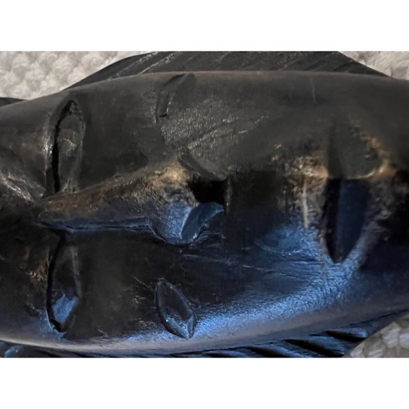 African Face Carved Wooden Mask 8” - Picture 9 of 9